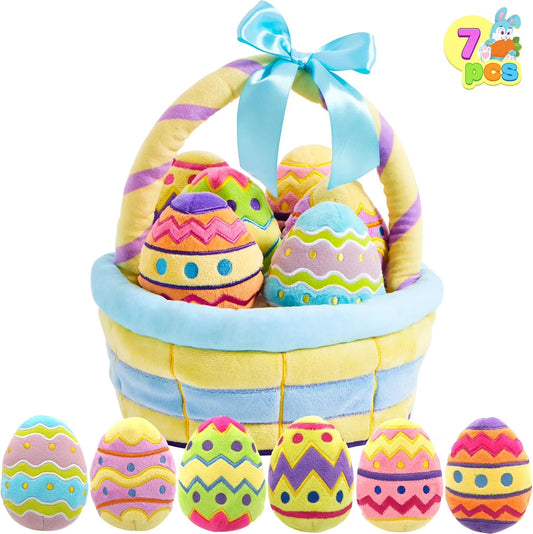 5 Pcs Easter Basket,Easter Basket Stuffers Bunny Chick Egg Carrot for Baby Toddlers Easter Egg Hunt,Easter Basket Fillers Soft Plush Toys for Kids Birthday Gifts