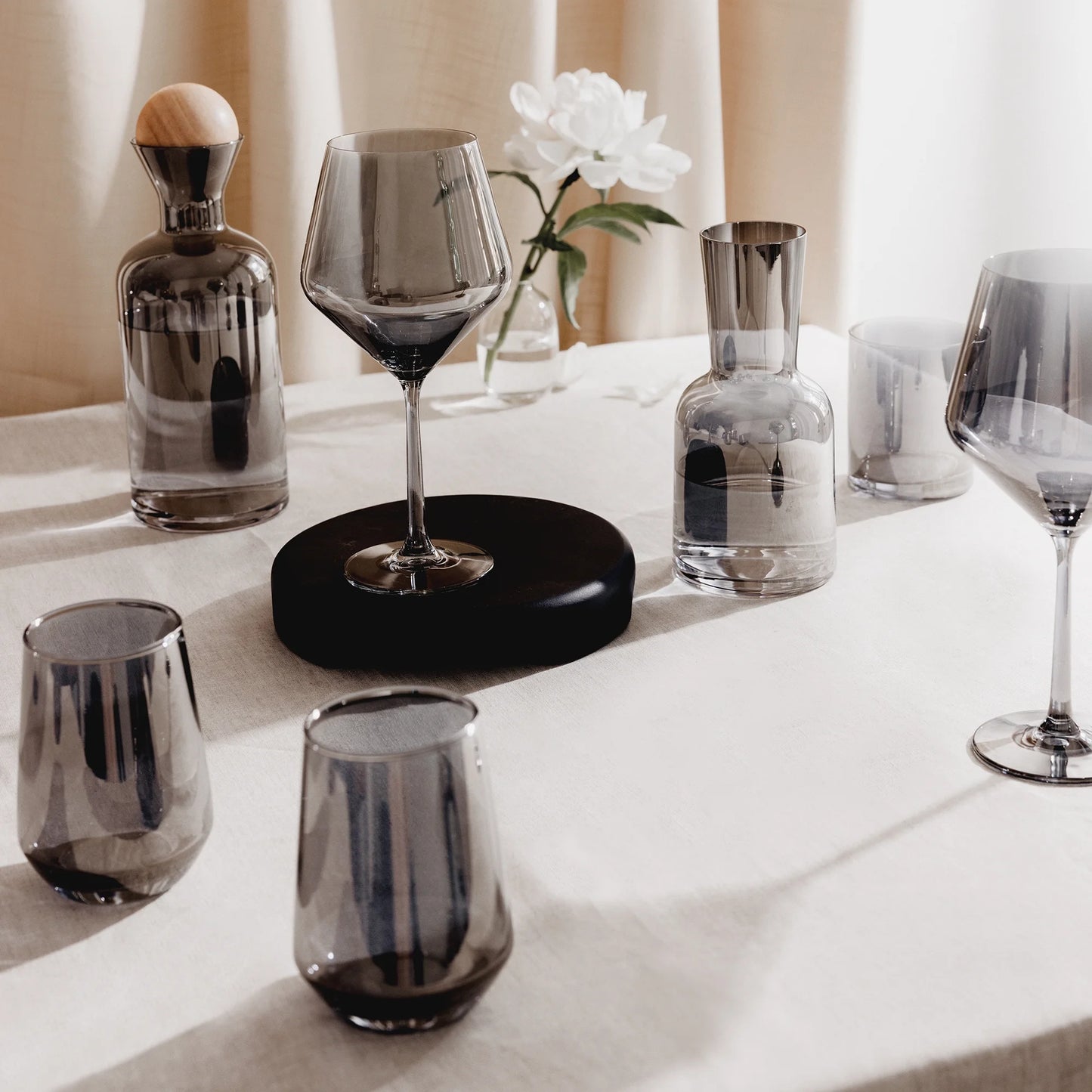 Thyme & Table 23 Fl Oz Smoke Iridescent Angled Wine Glasses, Set of 4