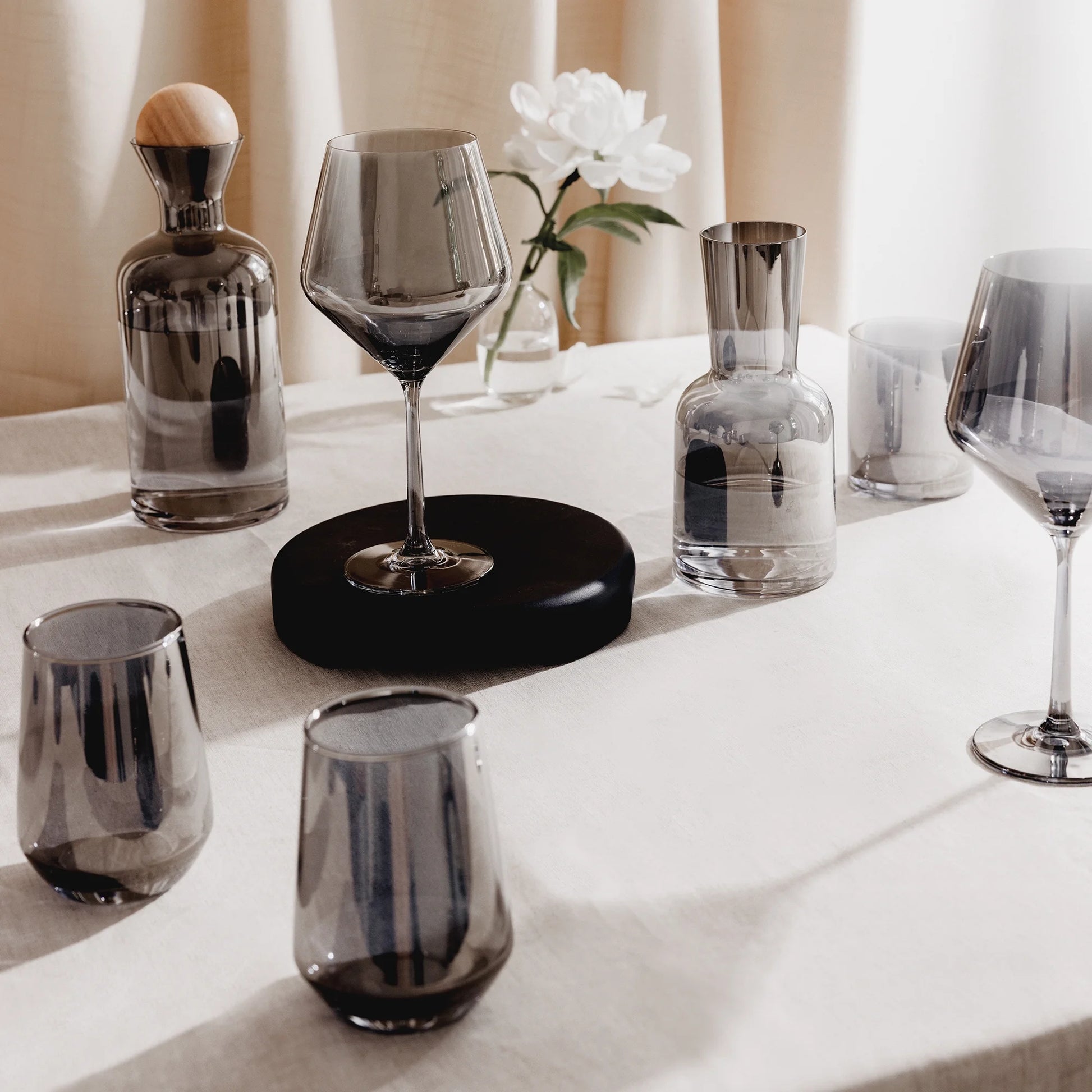 Thyme & Table 23 Fl Oz Smoke Iridescent Angled Wine Glasses, Set of 4