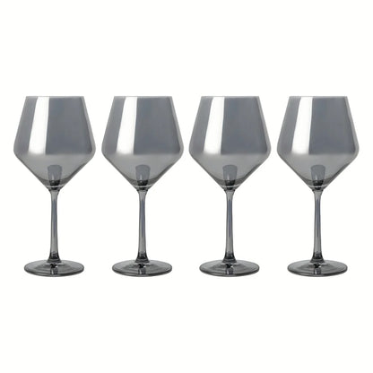 Thyme & Table 23 Fl Oz Smoke Iridescent Angled Wine Glasses, Set of 4