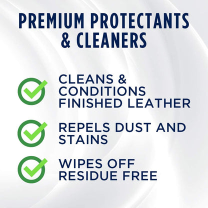 Leather 3-In-1 Complete Care - Cleans, Conditions, & Protects - Helps Prevent Fading & Cracking - Rinse Free Formula - Repels Dust, Lint, & Staining, 16 Fl. Oz. (30218CSR) Packaging May Vary